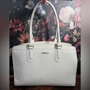 FURLA Cream Tote Bag, 13.5"x9.5"x5", VGUC